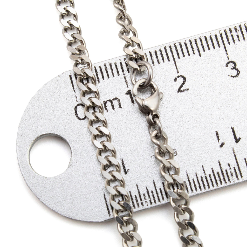 Surgical Steel 3.8mm Diamond Cut Curb Chain - Pick Your Length
