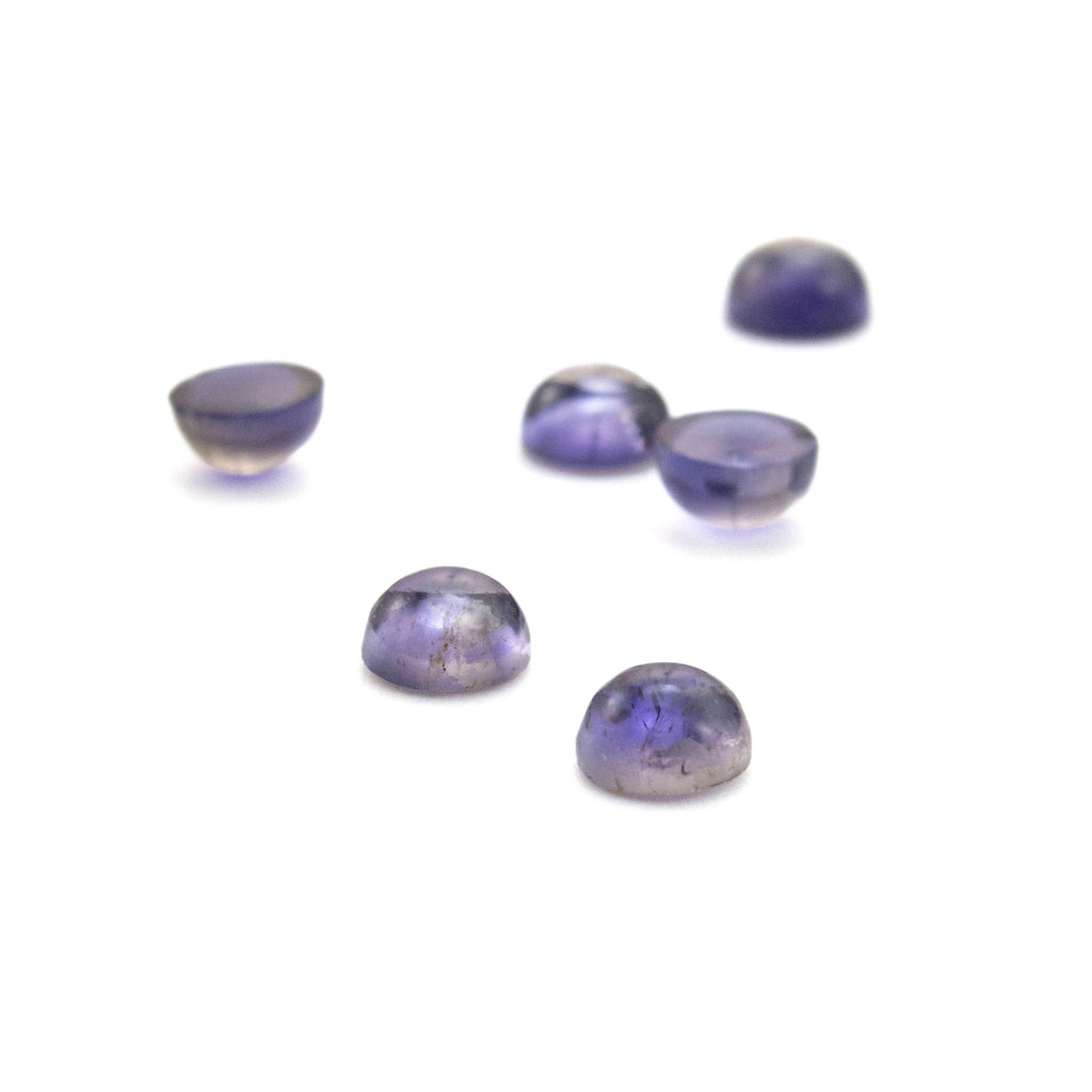 Iolite Round Cabochon Stones - Natural Loose Round Stones 4mm, 5mm, 6mm, 8mm