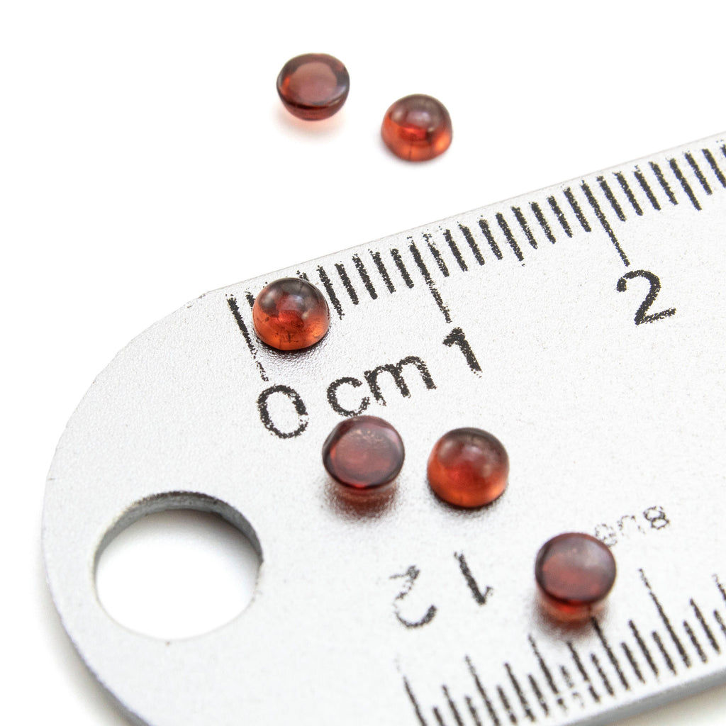 Garnet Round Cabochon Stones - Natural Loose Round Stones 3mm, 4mm, 5mm, 6mm, 8mm, 10mm