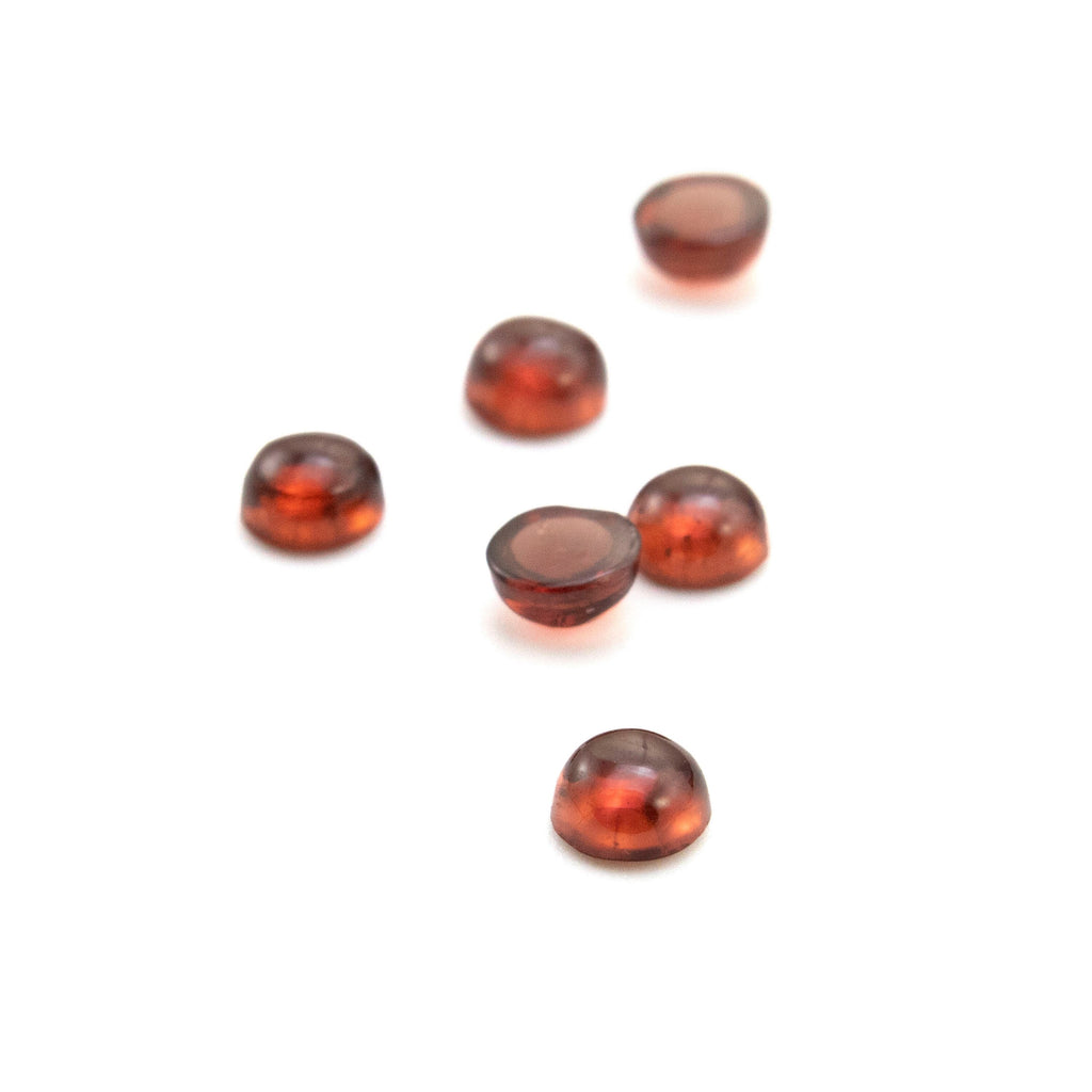 Garnet Round Cabochon Stones - Natural Loose Round Stones 3mm, 4mm, 5mm, 6mm, 8mm, 10mm