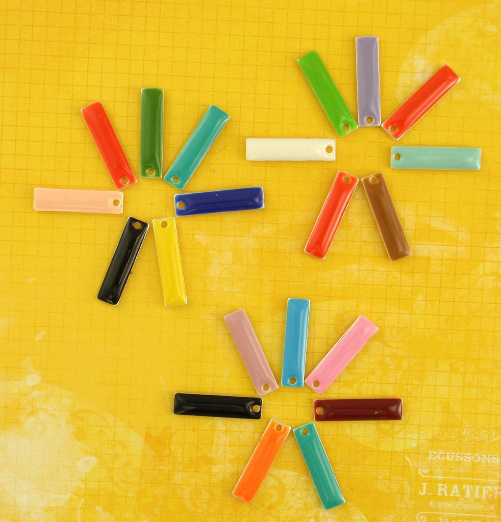 25 - 20mm X 5mm Colorful Rectangle Drops - 100% Guarantee