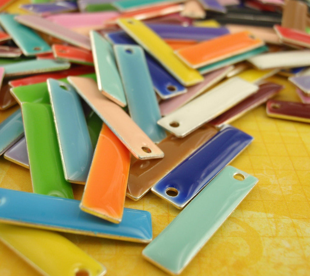 25 - 20mm X 5mm Colorful Rectangle Drops - 100% Guarantee