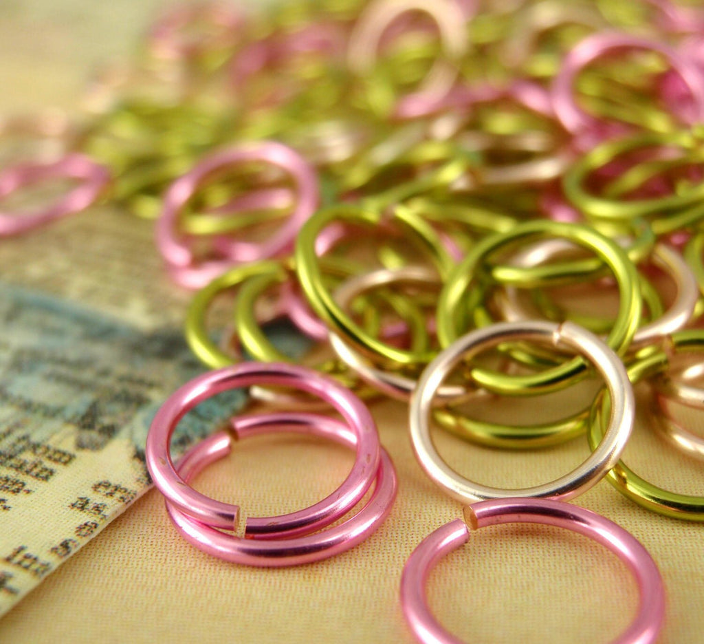 100 Peridot Rose Mix Jump Rings - 100% Guarantee