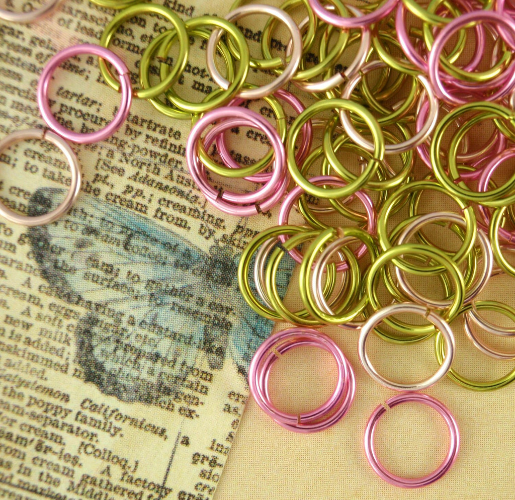 100 Peridot Rose Mix Jump Rings - 100% Guarantee
