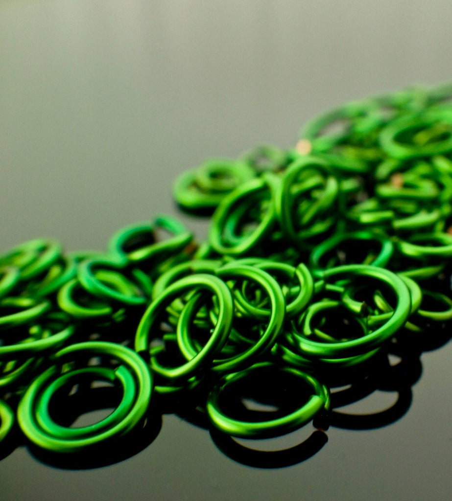 100 Green Jump Rings Custom Handmade in 10, 12, 14,16, 18, 20, 22  or 24 gauge - 100% Guarantee