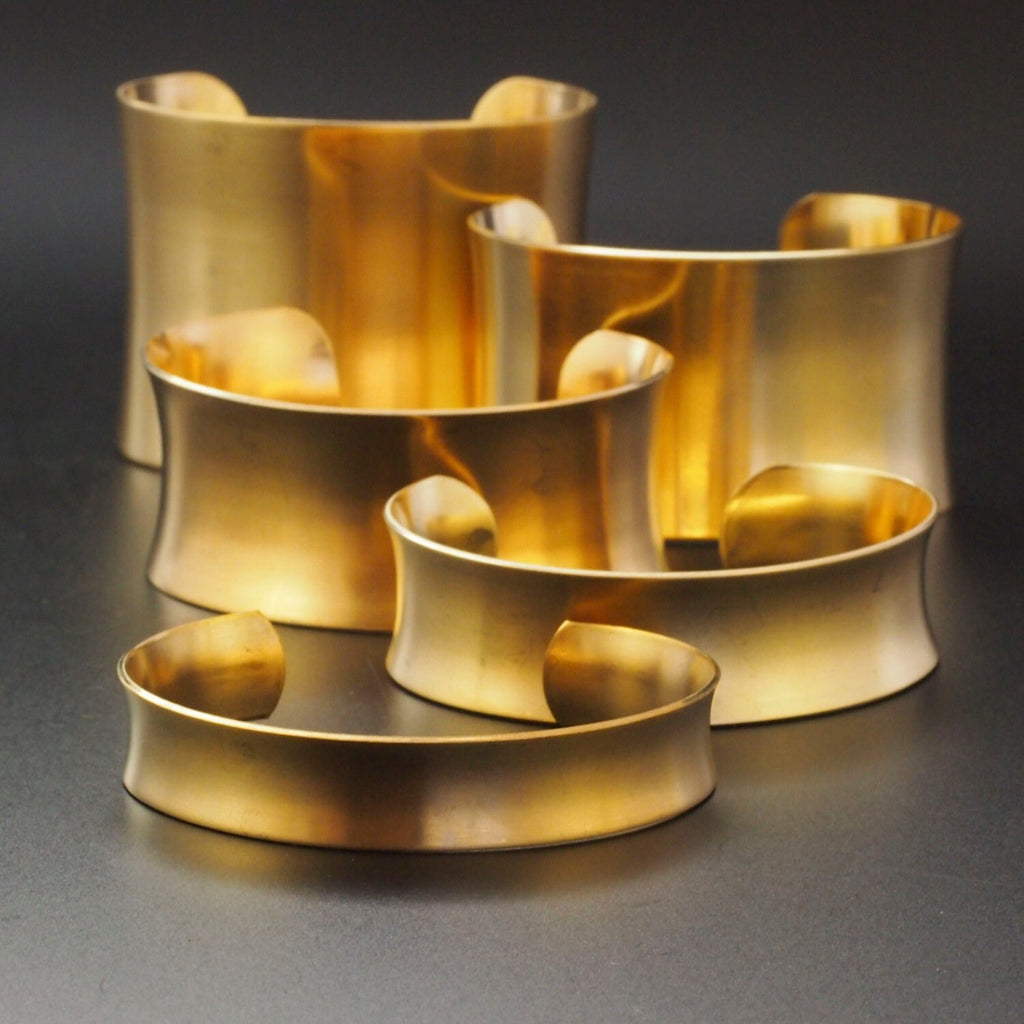 Concave Bangle Cuff Bases in Rich Low Brass - 4 Sizes to Choose From 18.75mm - 50mm