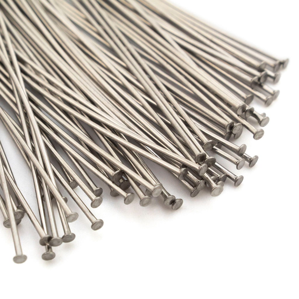 50 Half Hard Stainless Steel Flat Head Pins - 21 gauge or 24 gauge - Straight and Consistent - 100% Guarantee