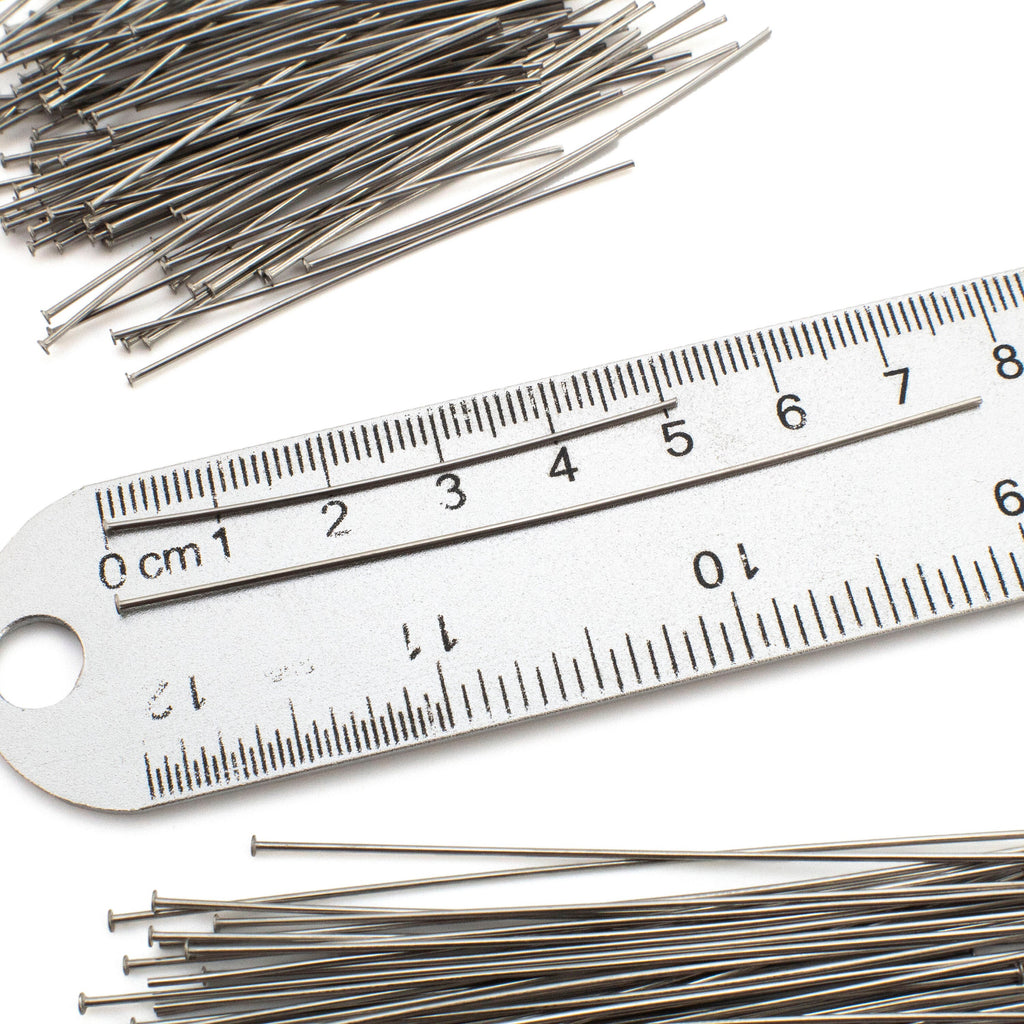 50 Half Hard Stainless Steel Flat Head Pins - 21 gauge or 24 gauge - Straight and Consistent - 100% Guarantee