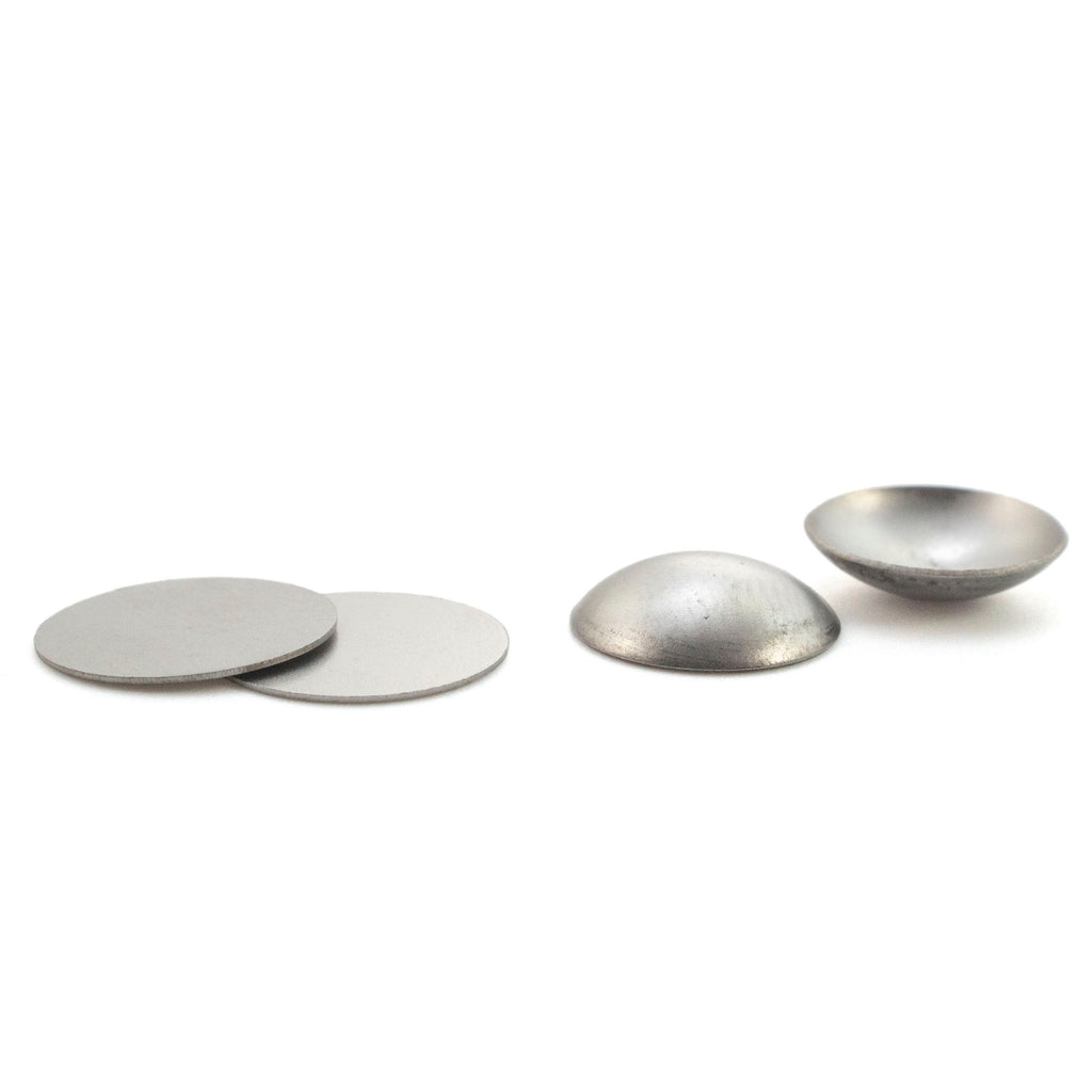 Niobium Stamping Discs - 1 Pair of 28 gauge Blanks Tags in 4 Sizes - Flat or Domed, Holes or No Holes