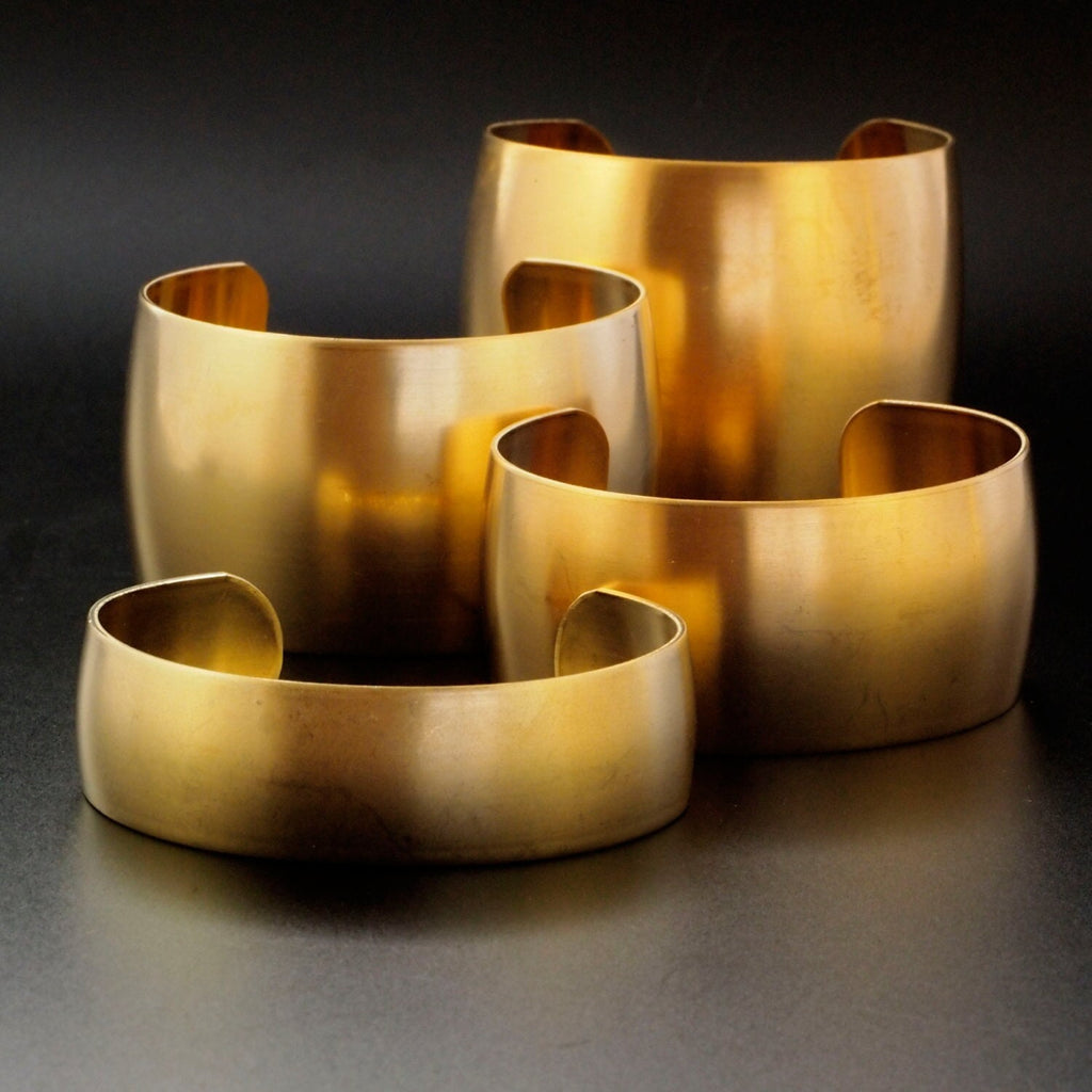 Domed Bangle Cuff Bases in Rich Low Brass - 4 Sizes to Choose From 18.75mm - 50mm