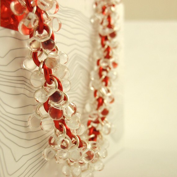 Transparent Red Orange Glass Miyuki Drop Beads - Perfect Fringe for Shaggy Bracelets, Earrings or Beading