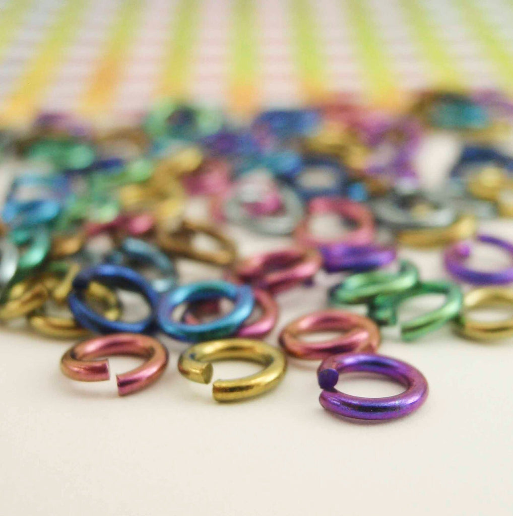 100 Anodized Niobium Jump Rings 16 gauge - Hypoallergenic - You Pick Diameter and Color