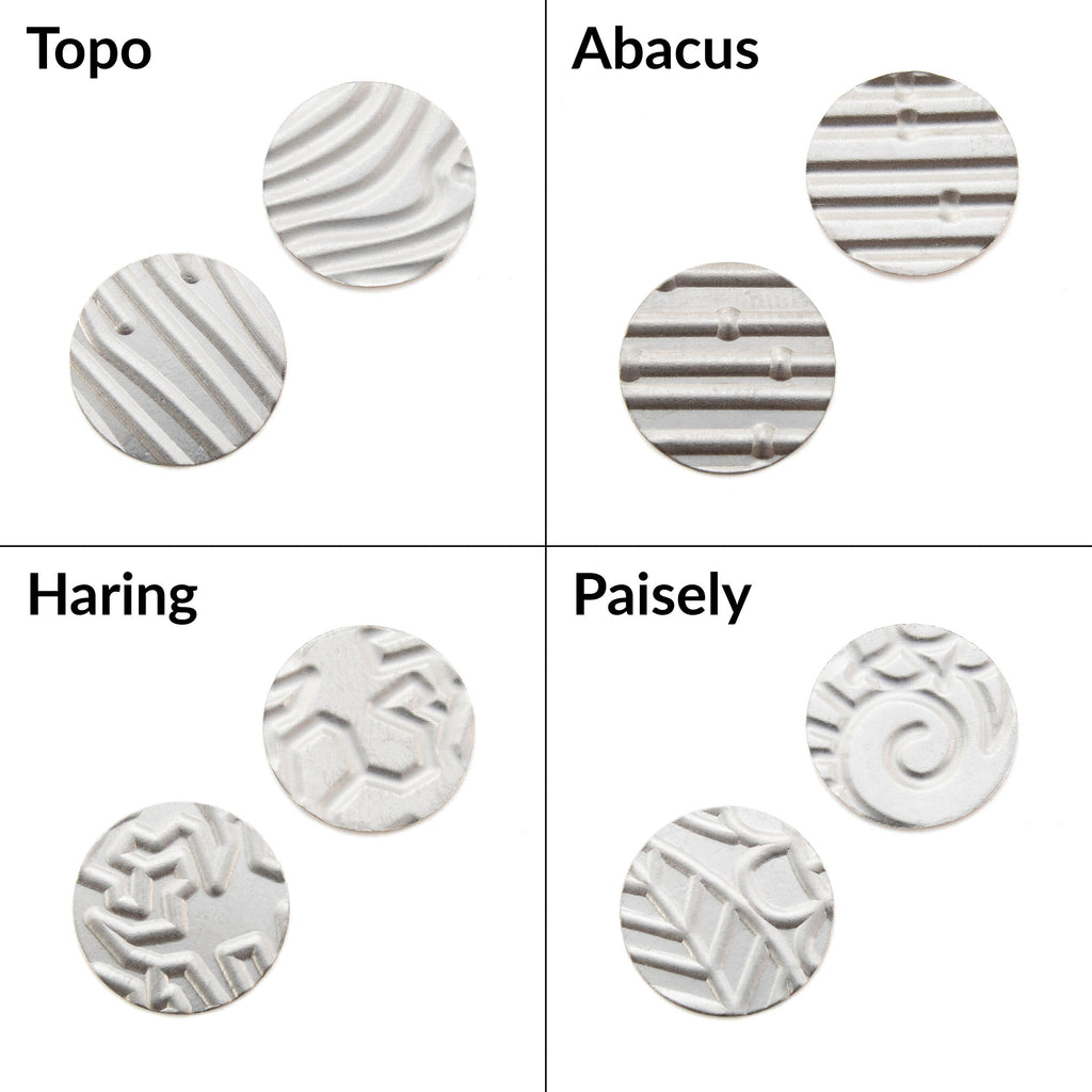 12.7mm Niobium Pattern Stamping Discs - 1 Pair of 30 gauge Blanks Tags in 13 Different Styles - Holes or No Holes