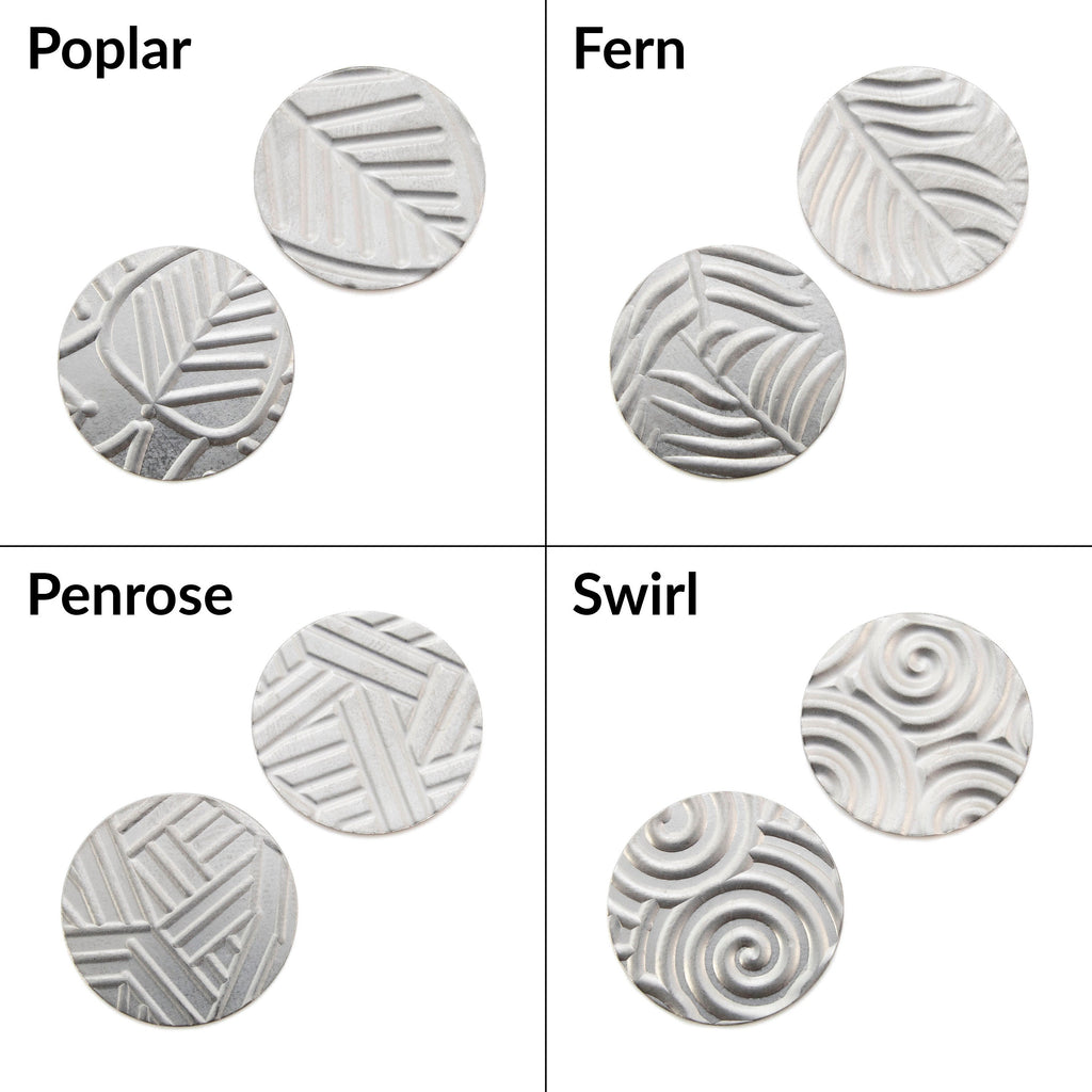 19.1mm Niobium Pattern Stamping Discs - 1 Pair of 30 gauge Blanks Tags in 13 Different Styles - Holes or No Holes