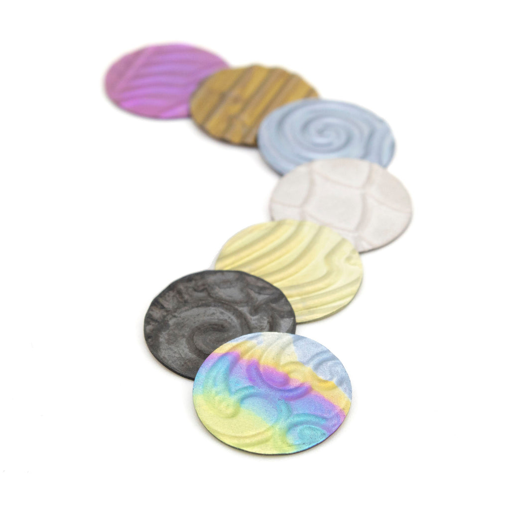 12.7mm Niobium Pattern Stamping Discs - 1 Pair of 30 gauge Blanks Tags in 13 Different Styles - Holes or No Holes