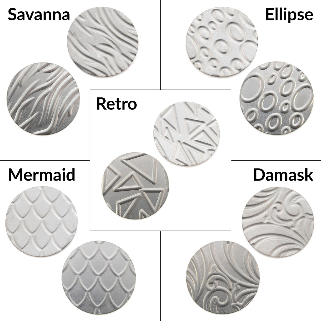 Niobium Pattern Stamping Discs - 1 Pair of 22.2mm Blanks, Tags in 13 Different Styles - Holes or No Holes