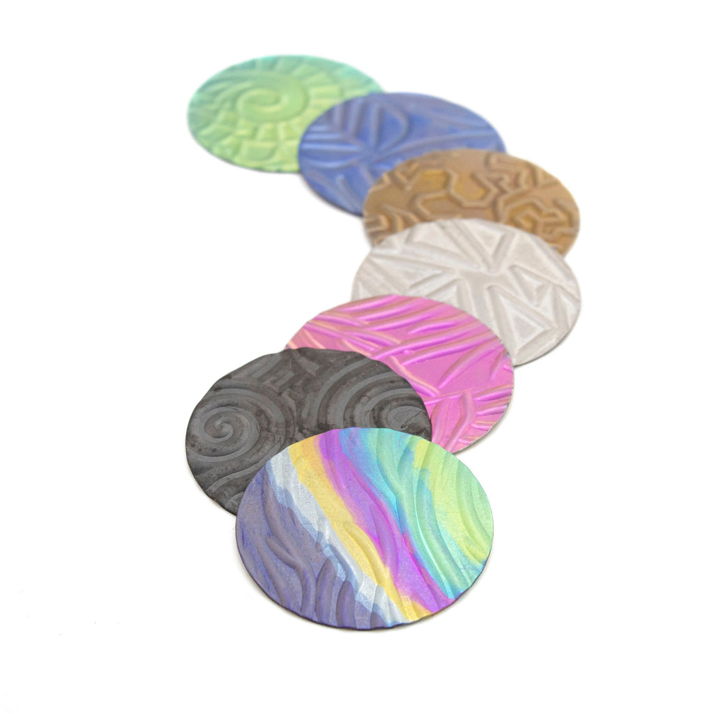 Niobium Pattern Stamping Discs - 1 Pair of 22.2mm Blanks, Tags in 13 Different Styles - Holes or No Holes
