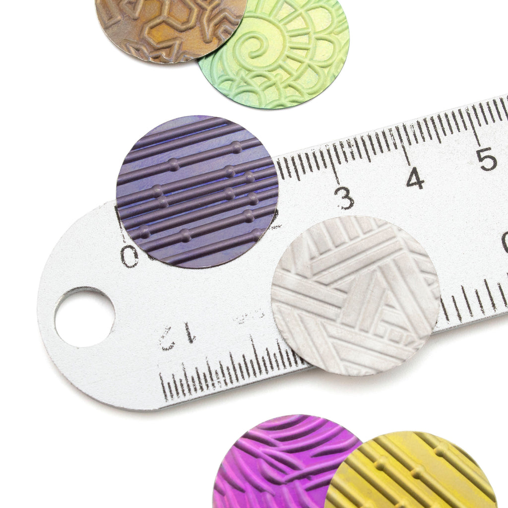 Niobium Pattern Stamping Discs - 1 Pair of 22.2mm Blanks, Tags in 13 Different Styles - Holes or No Holes
