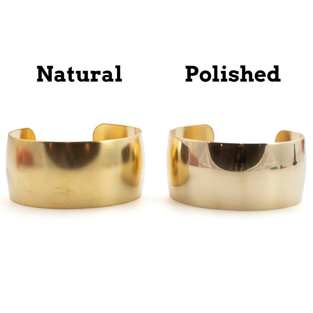 Domed Bangle Cuff Bases in Rich Low Brass - 4 Sizes to Choose From 18.75mm - 50mm