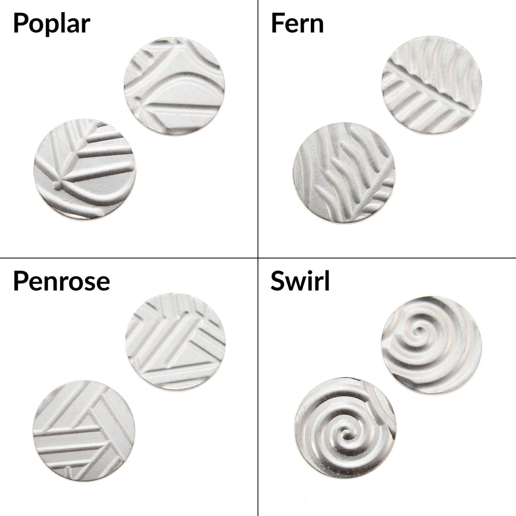 12.7mm Niobium Pattern Stamping Discs - 1 Pair of 30 gauge Blanks Tags in 13 Different Styles - Holes or No Holes