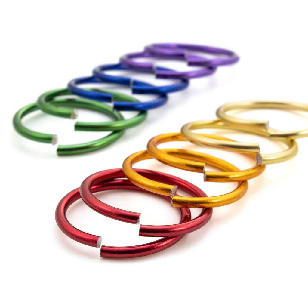 25 - 12 gauge Anodized Aluminum Handmade Jump Rings - You Pick the Color - Super Dead Soft