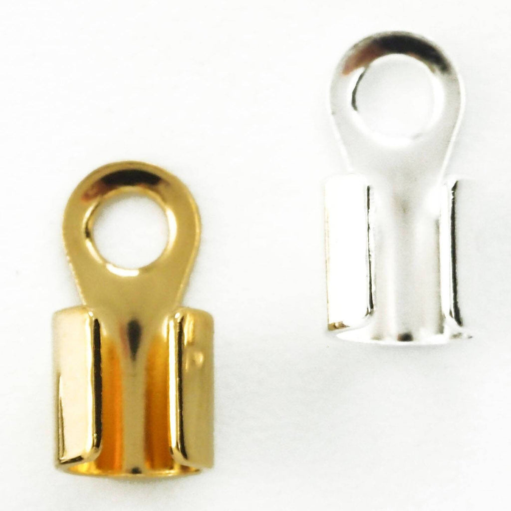 20 - 12mm X 6mm Fold Over Cord Ends - Silver Plated, Gold Plated - Best Commercially Made - 100% Guarantee