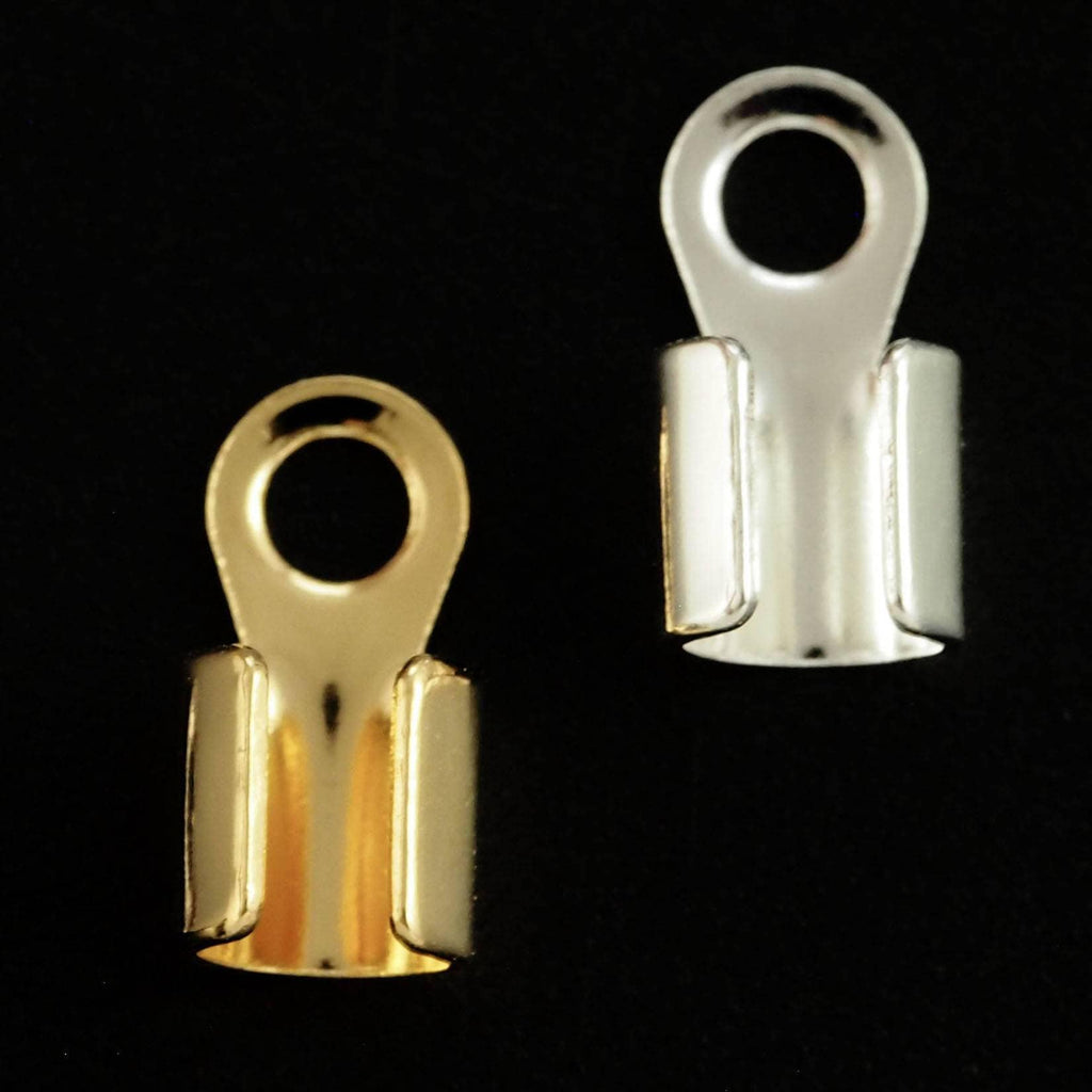 20 - 12mm X 6mm Fold Over Cord Ends - Silver Plated, Gold Plated - Best Commercially Made - 100% Guarantee