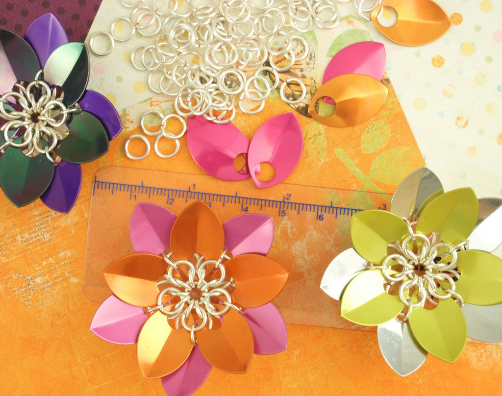 Chainmaille Flowers pdf Tutorial - Fun Intermediate Scale Weave