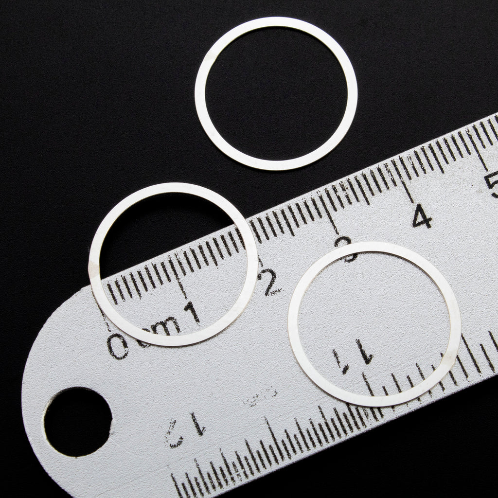 2 Round Flat Sterling Silver Links in 3 Sizes - Shiny, Antique or Black - Made in the USA