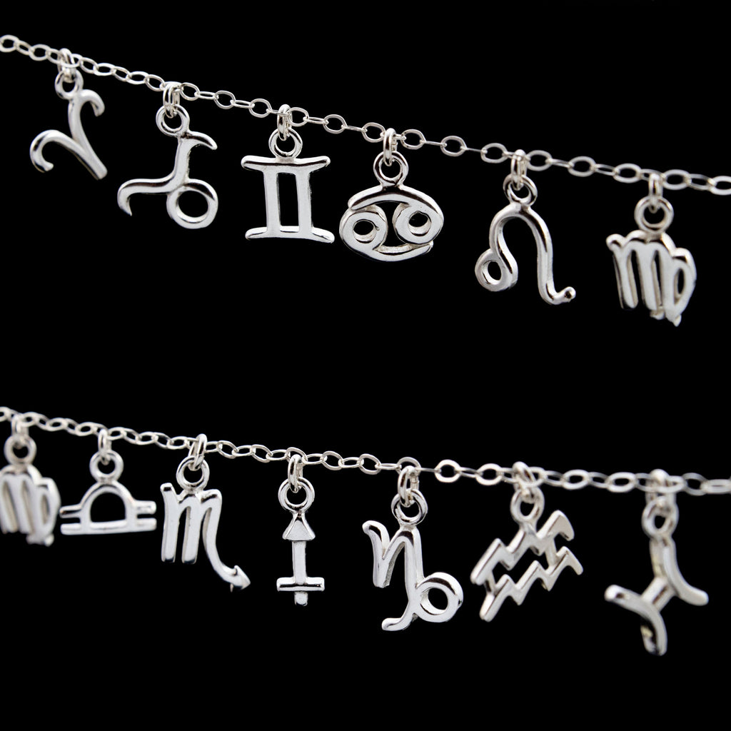 1 Small Sterling Silver Zodiac Charm - Aries, Taurus, Gemini, Cancer, Leo, Virgo, Libra, Scorpio, Saggitarius, Capricorn, Aquarius, Pisces