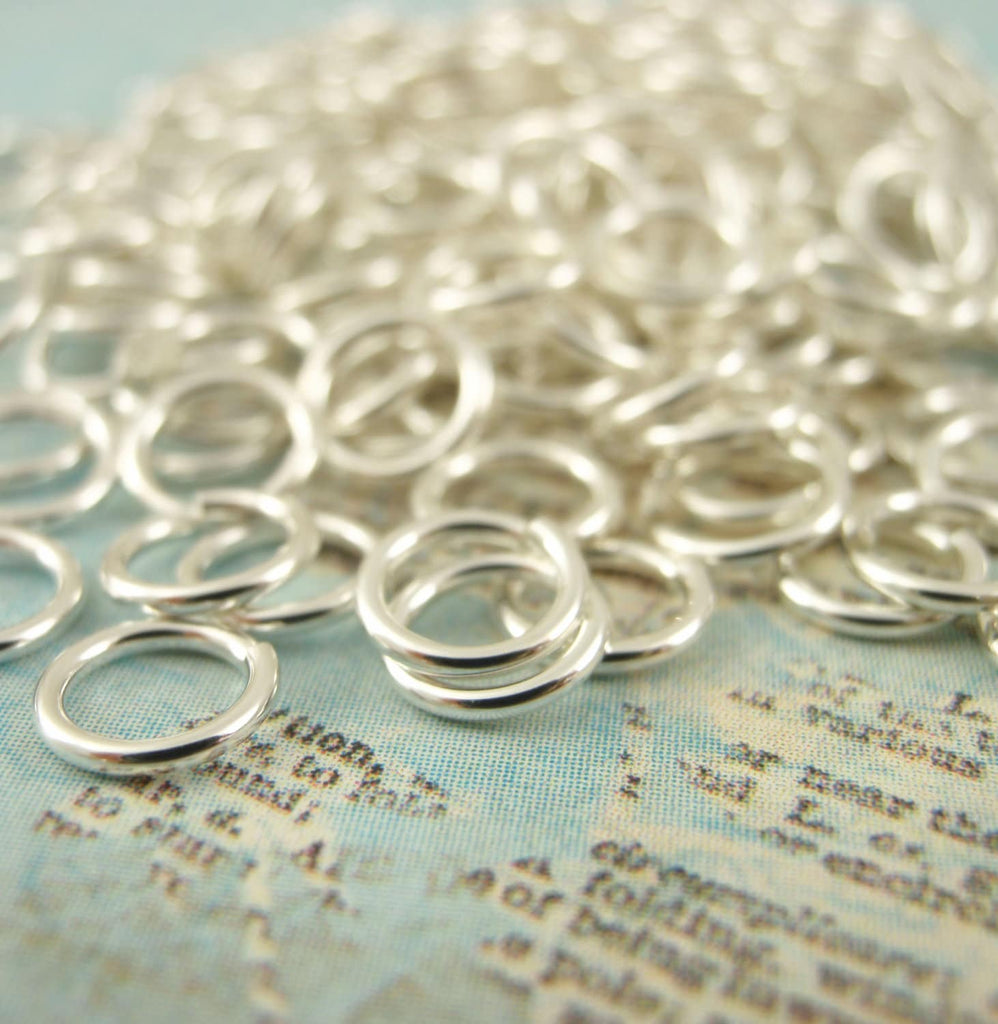 50 Custom Handmade Sterling Silver Jump Rings - You Pick Gauge and Diameter