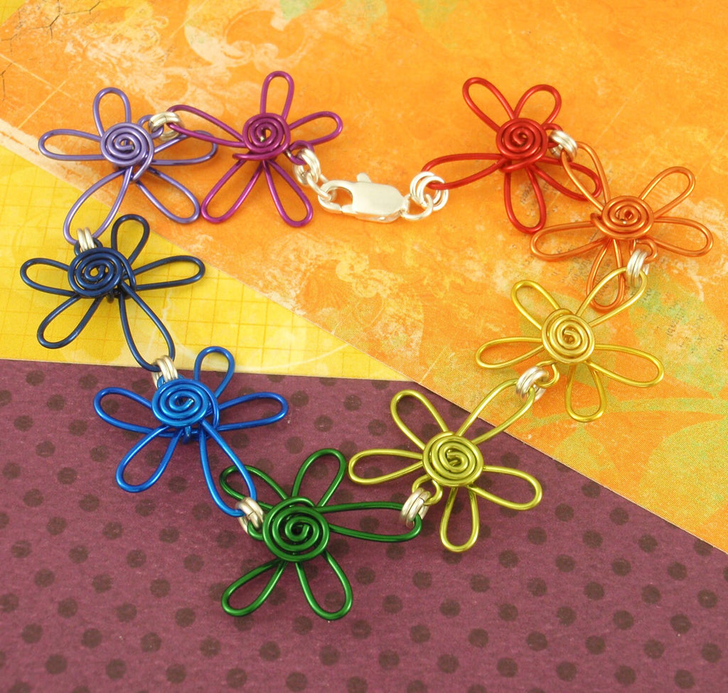 Swirling Flower Bracelet and Earring Tutorial - Easy Wire Wrapping - Expert PDF