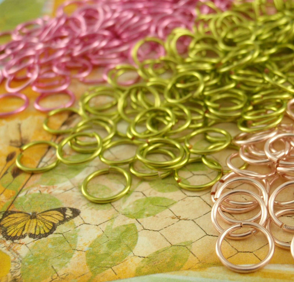 100 Peridot Rose Mix Jump Rings - 100% Guarantee
