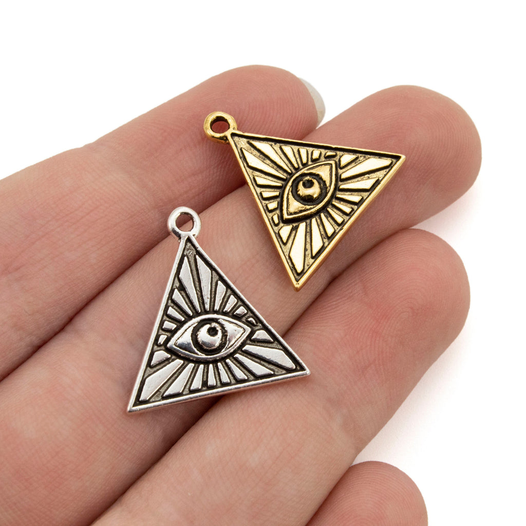 Eye of Providence Pyramid Pendant in Gold and Silver Plated Pewter - 100% Guarantee