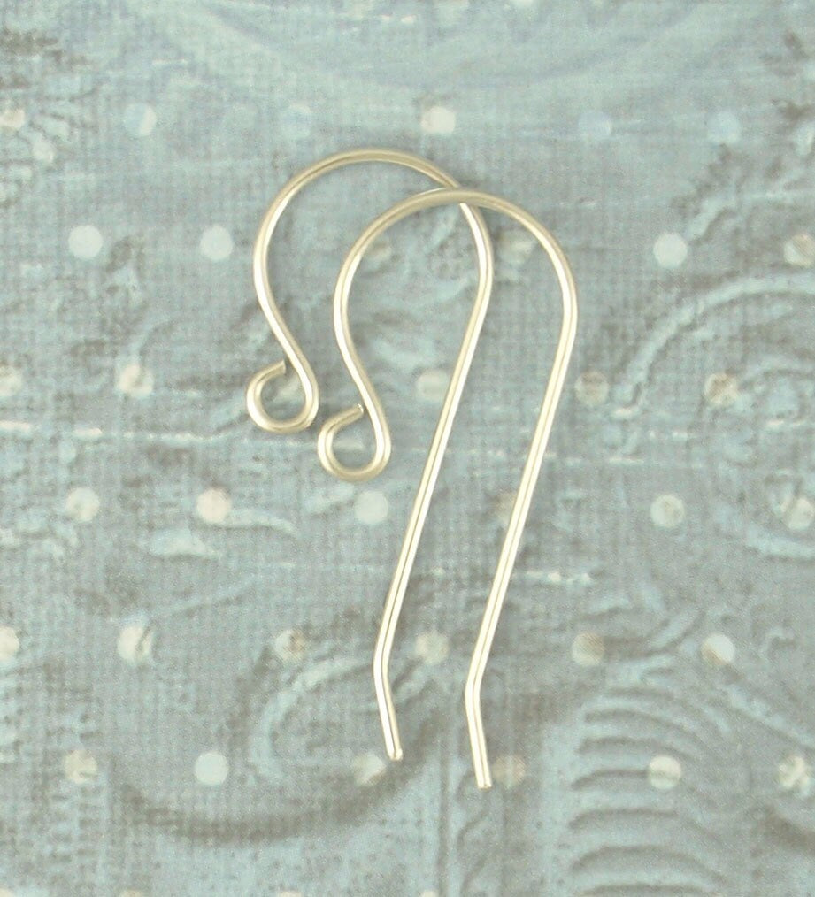 1 Pair Large Simple Ear Wires - Handmade in 20 gauge in Your Choice of Argentium, Sterling Silver, 14kt Gold Filled, Titanium, Niobium