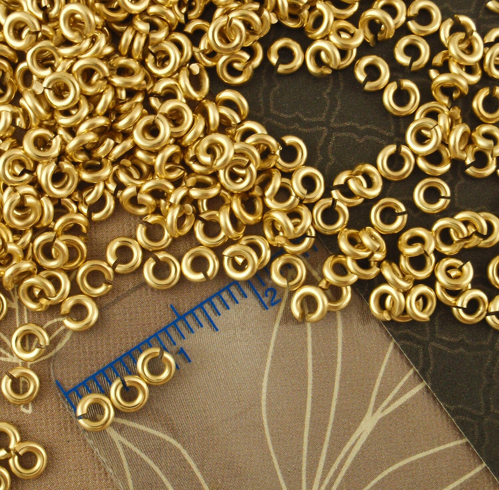 50 Handmade Jump Rings 18 gauge 1.5mm ID - Tiny and Strong in Brass, Bronze, Copper, Nickel Silver or Antique Finishes