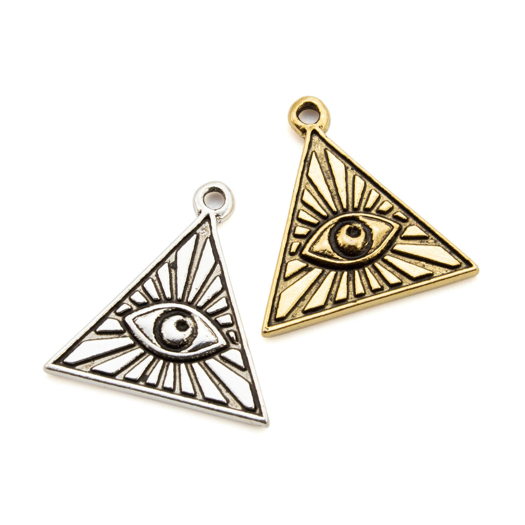 Eye of Providence Pyramid Pendant in Gold and Silver Plated Pewter - 100% Guarantee