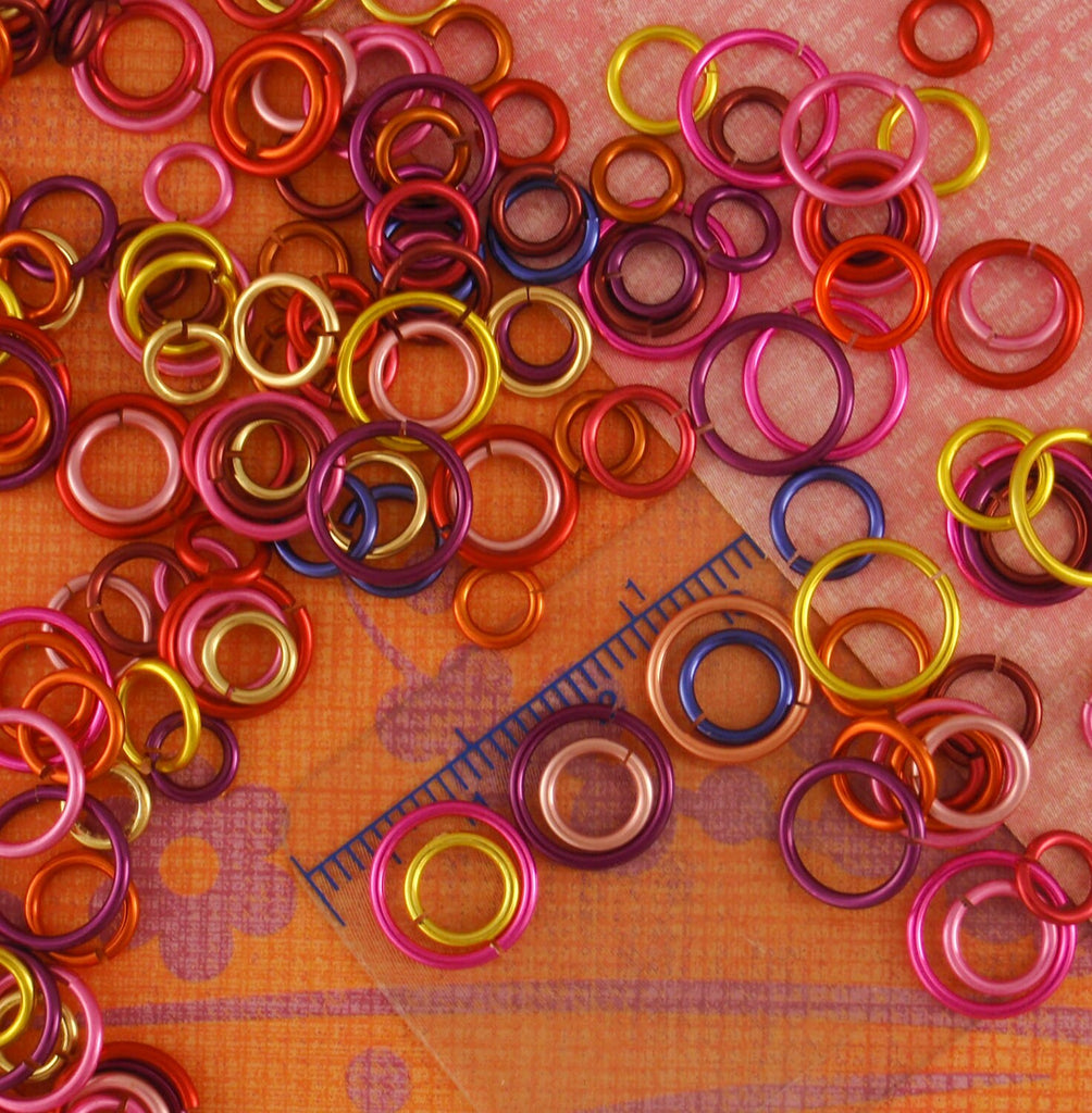 100 Hot Brights Colored Jump Rings - You Choose Gauge and Diameter - Best Quality Hand Crafted - 100% Guarantee!