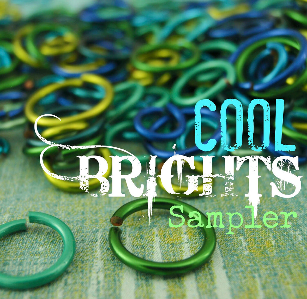 100 - COOL Brights Colored Jump Ring Sample Package - You Choose Gauge and Diameter
