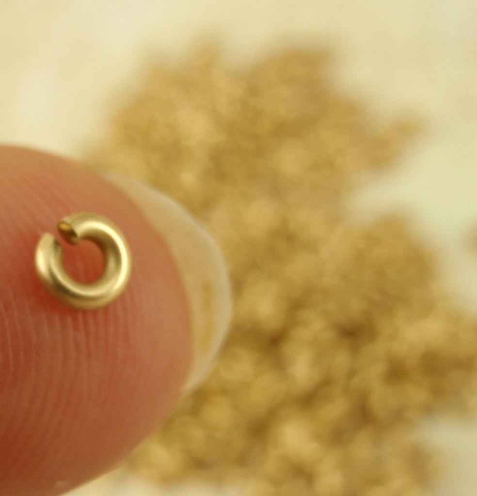 100 Handmade Matte Solid Brass Jump Rings - You Choose Gauge and Diameter