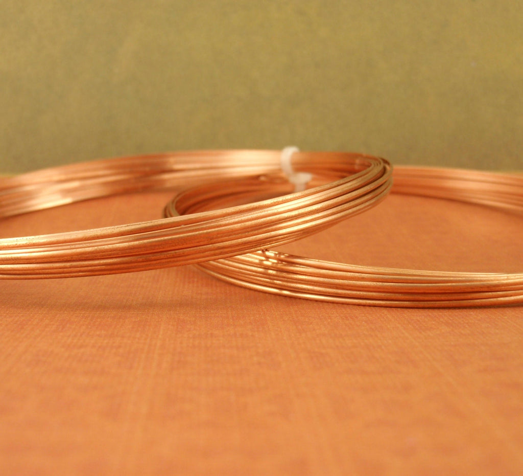 Half Round Half Hard Solid Copper Wire - Great for Bangle Making - 100% Guarantee - 20, 21, 22, 24 gauge - Made in the USA