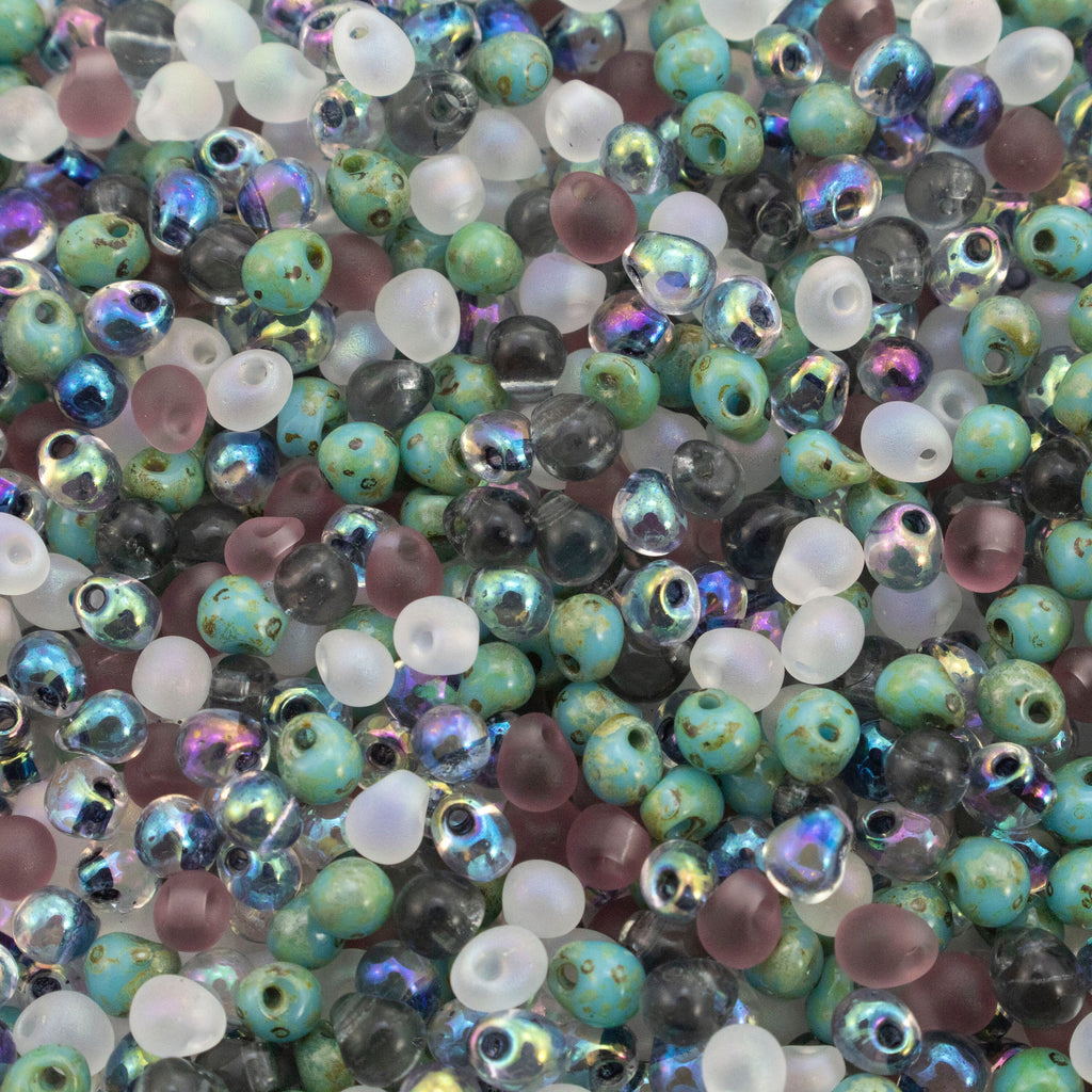 Sea Glass Mix Fringe Glass Beads - 3.4mm Miyuki Tear Drops - 100% Guarantee
