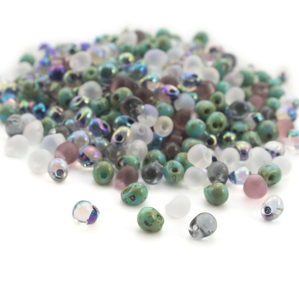 Sea Glass Mix Fringe Glass Beads - 3.4mm Miyuki Tear Drops - 100% Guarantee