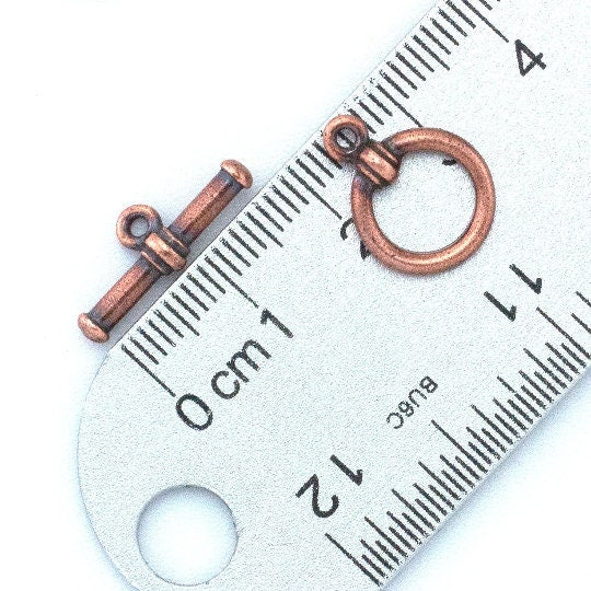 1 Simple Ball End Toggle Clasp - 12mm in Antique Copper, Antique Gold, Antique Silver or Gunmetal