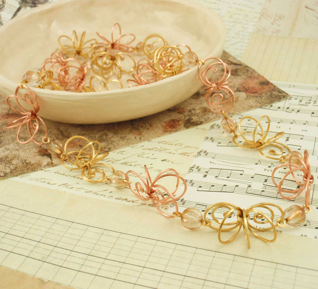 PDF Blooming Lotus Tutorial - As Seen in The Best of Step by Step Jewelry Magazine by Leah Helmrich - Necklace, Earrings and Bracelet