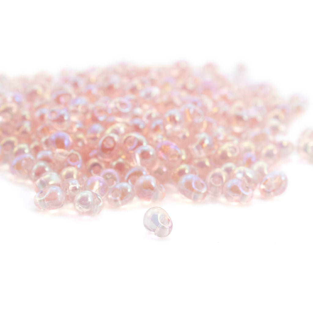 Transparent Light Tea Rose AB Drop Glass Beads - 3.4mm Miyuki Fringe - 100% Guarantee