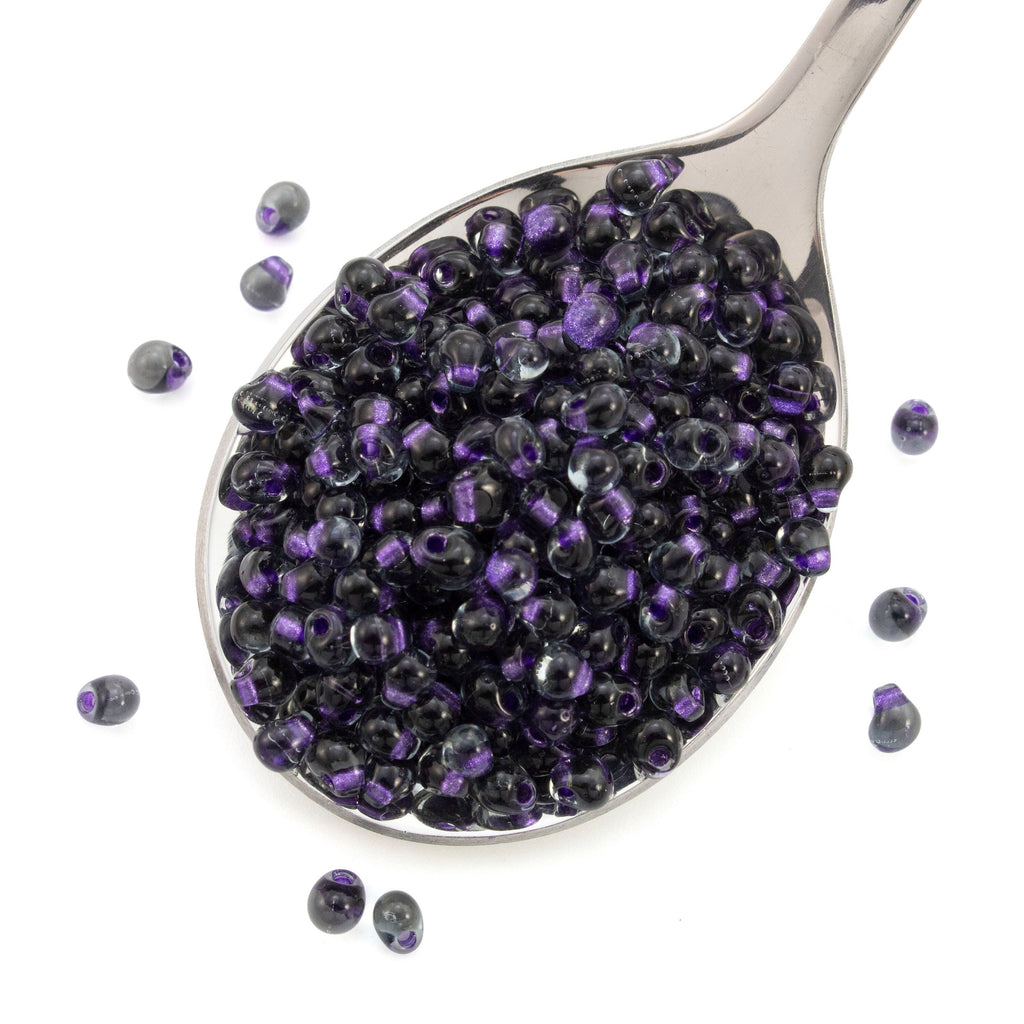 Sparkling Purple Lined Montana Blue Drop Beads - 3.4mm Miyuki Glass Fringe - 100% Guarantee
