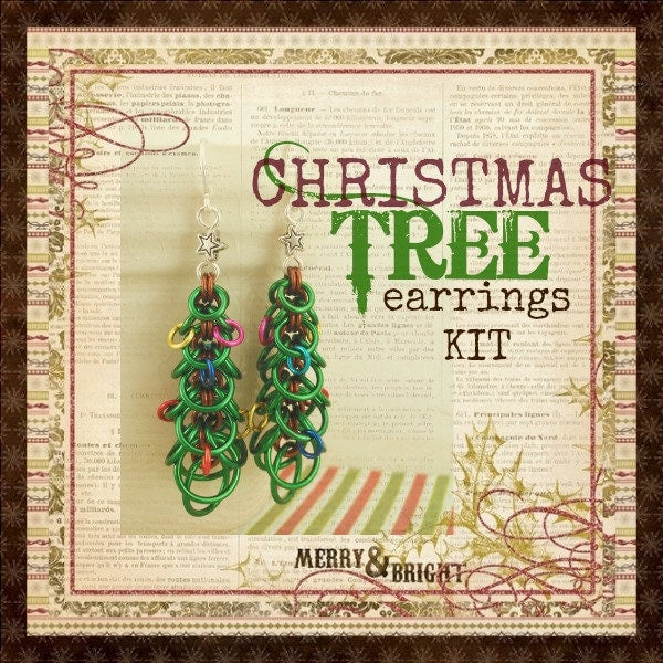 Oh Christmas Tree Earring Kit - Chainmaille Fun for All Skill levels