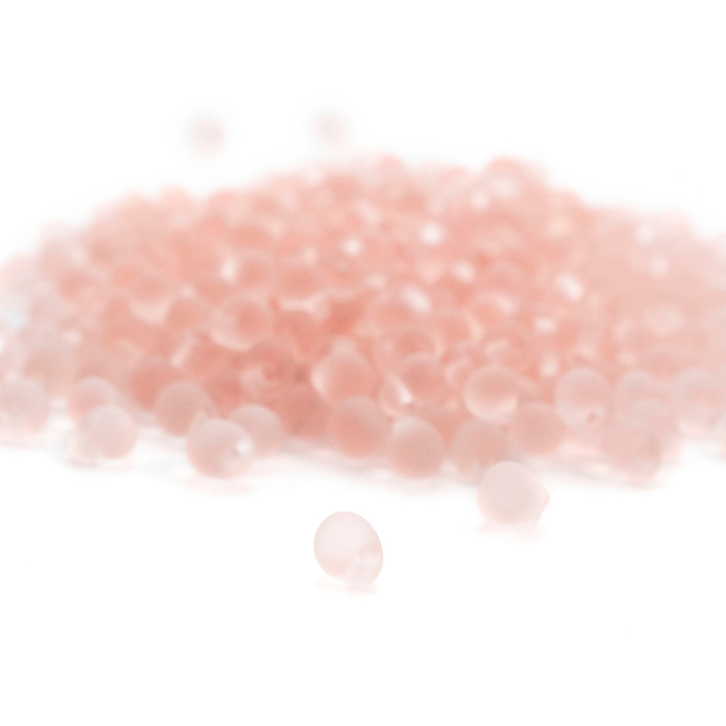 Matte Light Tea Rose Fringe Glass Beads - 3.4mm Miyuki Tear Drops - 100% Guarantee