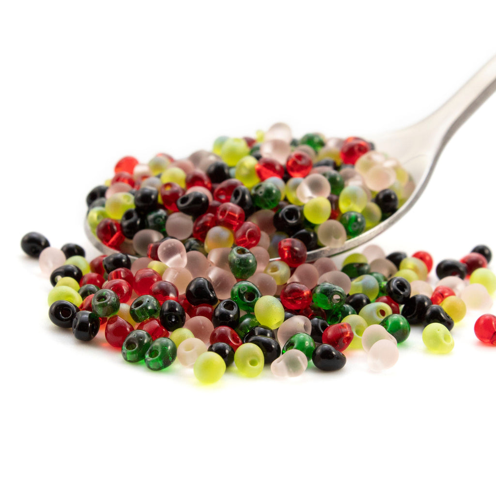 Watermelon Crush Mix Fringe Glass Beads - 3.4mm Miyuki Tear Drops - 100% Guarantee